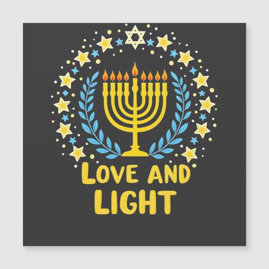 Liefde en Licht Menorah Joodse Hanukkah-viering (Voorkant)