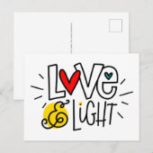 Liefde en Licht, met de hand geschreven Briefkaart (Voorkant / Achterkant)