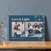 Liefde en licht | Modern Snowflakes Hanukkah Feestdagenkaart