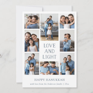 Liefde en Licht Multi Foto Familie Hanukkah Feestdagenkaart