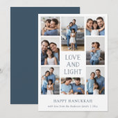 Liefde en licht | Multifotoserie Hanukkah Feestdagenkaart (Voorkant / Achterkant)