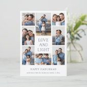 Liefde en licht | Multifotoserie Hanukkah Feestdagenkaart (Staand voorkant)