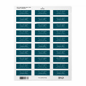 Liefde en Licht Script Blauw Groen Kerstadres Etiket (Full Sheet)