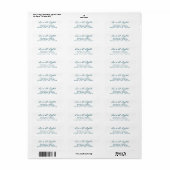 Liefde en Licht Script Blauw Groen Kerstadres Etiket (Full Sheet)