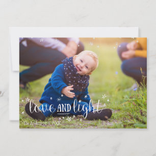 Liefde en Licht Sterren Vakantie Fotokaart Feestdagenkaart