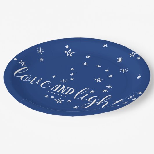 Liefde en lichte feestdagen — Borden Papieren Bordje (Gekanteld)