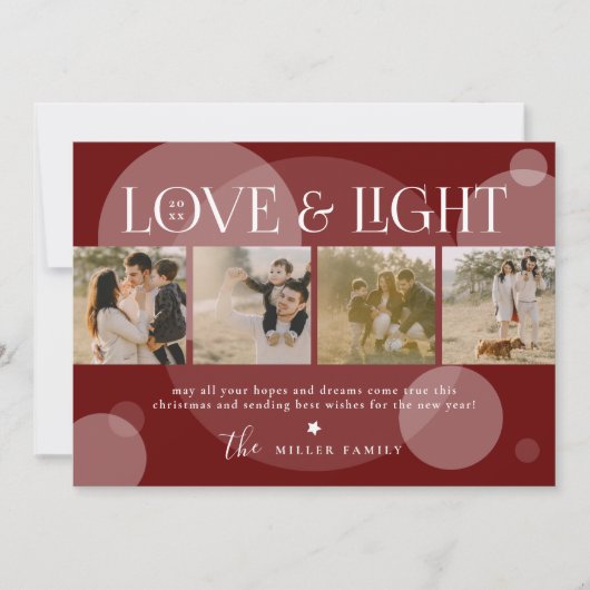 Liefde en lichte foto's kerstfeestdag Kaart met co (Voorkant)