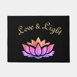 Liefde en lichte Lotus Flower-ontwerp Deurmat