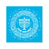 Liefde en lichte menorah zelfinkende stempel (Design)