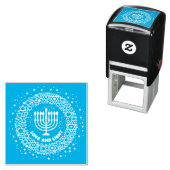 Liefde en lichte menorah zelfinkende stempel (In situ)