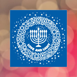 Liefde en lichte menorah  zelfinktende stempel