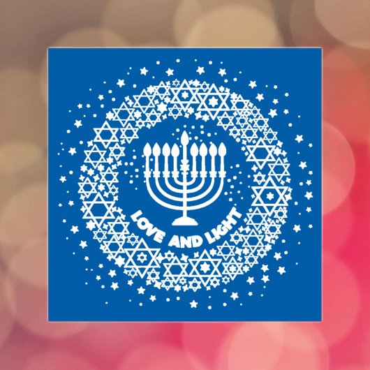 Liefde en lichte menorah  zelfinktende stempel