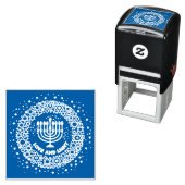 Liefde en lichte menorah  zelfinktende stempel (In situ)
