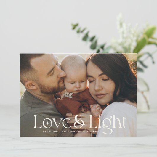 Liefde en lichte moderne Kaart voor fotovakantie (Staand voorkant)