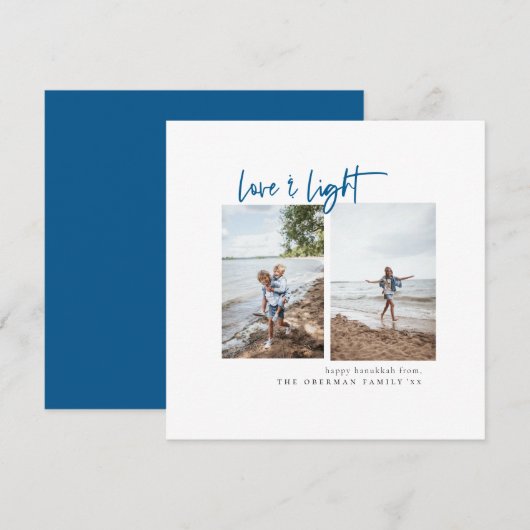 Liefde en lichte Moderne Minimalistische Foto Hanu Feestdagenkaart (Voorkant / Achterkant)