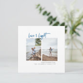 Liefde en lichte Moderne Minimalistische Foto Hanu Feestdagenkaart (Staand voorkant)