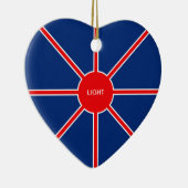 Liefde en Light Red Sun Keramisch Ornament (Rechts)