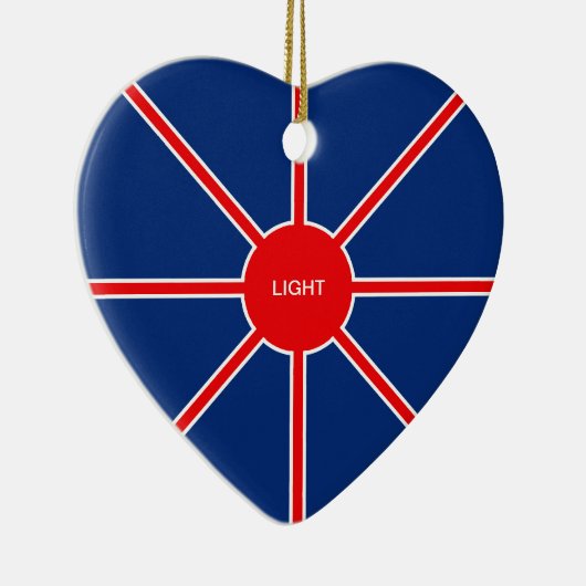 Liefde en Light Red Sun Keramisch Ornament (Rechts)