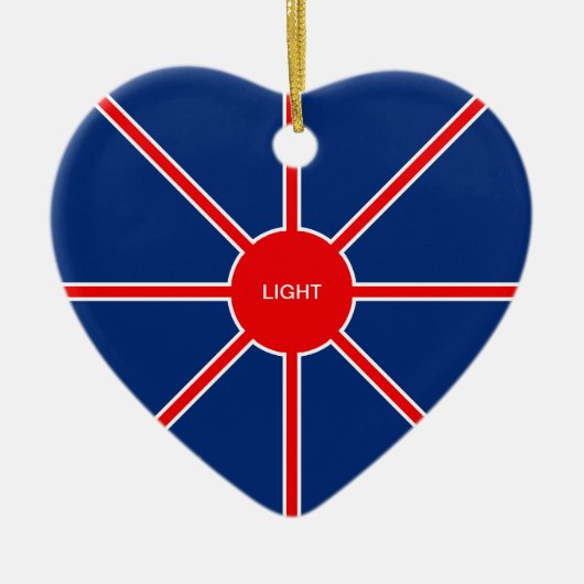 Liefde en Light Red Sun Keramisch Ornament (Voorkant)