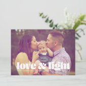 Liefde en Light Single Photo Hanukkah Kaart (Staand voorkant)