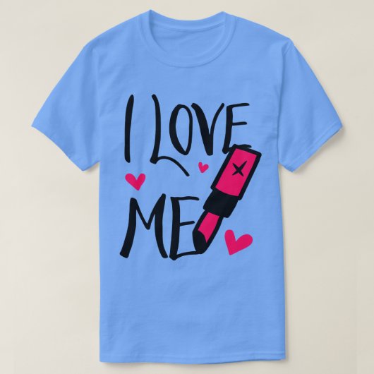 Liefde en lippenstift en harten t-shirt (Design voorkant)