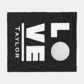Liefde en Live Golf Sports voor aangepaste naam Fleece Deken (Voorkant (Horizontaal))