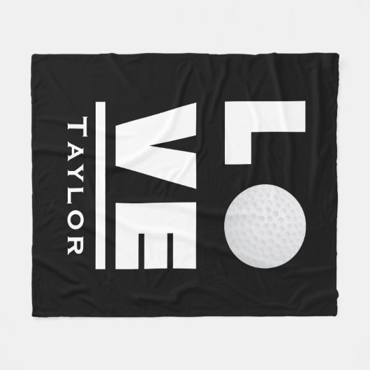 Liefde en Live Golf Sports voor aangepaste naam Fleece Deken (Voorkant (Horizontaal))