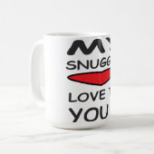 LIEFDE EN LOGO BOODSCHAP MET ABSTACT FLOWER KOFFIEMOK (Voorkant links)