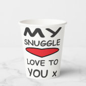 LIEFDE EN LOGO BOODSCHAP MET ABSTACT FLOWER PAPIEREN BEKERS (Voorkant)