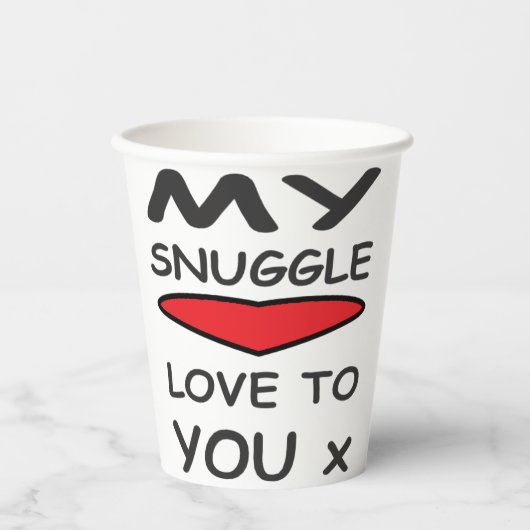 LIEFDE EN LOGO BOODSCHAP MET ABSTACT FLOWER PAPIEREN BEKERS (Voorkant)