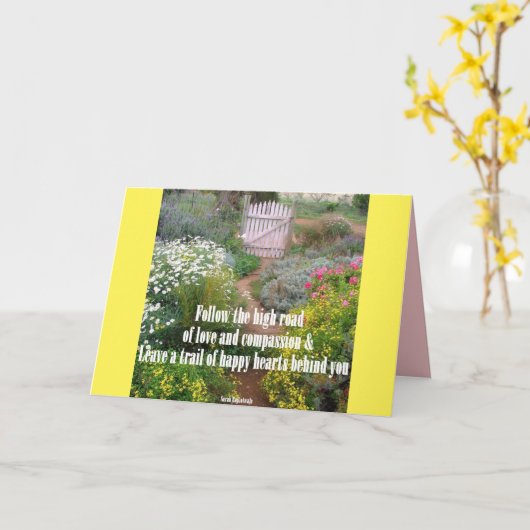 Liefde en Mededogen Citaat Bloem Tuin Kaart (Gele Bloem)