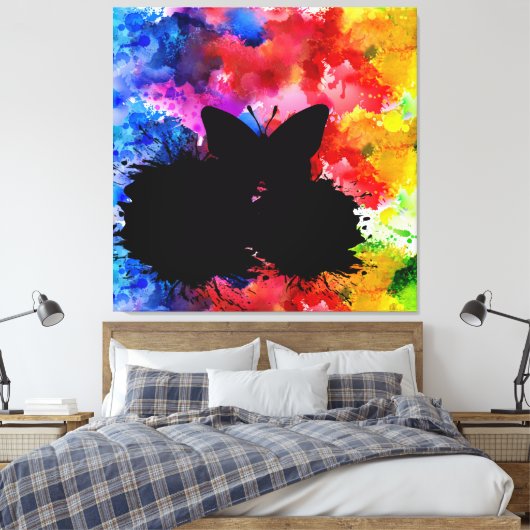 Liefde en menselijkheid zullen de moderne kunst ni canvas afdruk (Insitu (Slaapkamer))