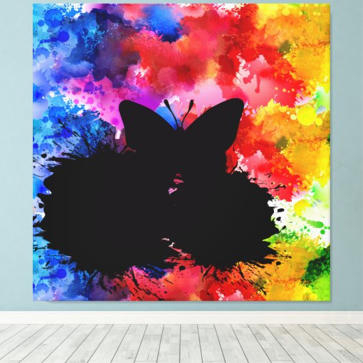 Liefde en menselijkheid zullen de moderne kunst ni canvas afdruk (Insitu (Houten vloer))