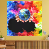 Liefde en menselijkheid zullen de moderne kunst ni canvas afdruk (Insitu (Woonkamer))