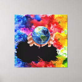 Liefde en menselijkheid zullen de moderne kunst ni canvas afdruk