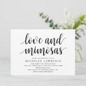 Liefde en mimosas, Moderne Bruiloft Borrel Viering Kaart (Staand voorkant)