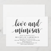 Liefde en mimosas, Moderne Bruiloft Borrel Viering Kaart (Voorkant / Achterkant)