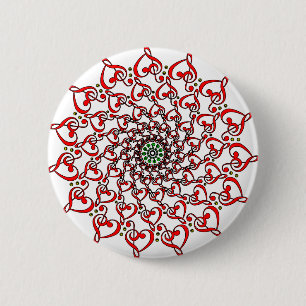 Liefde en muziek ronde button 5,7 cm
