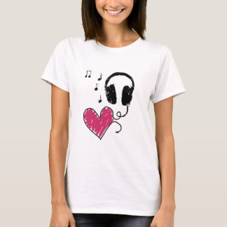 Liefde en muziek t-shirt