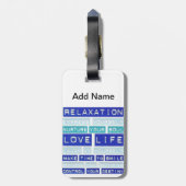 Liefde en ontspan bagagelabel (Achterkant verticaal)