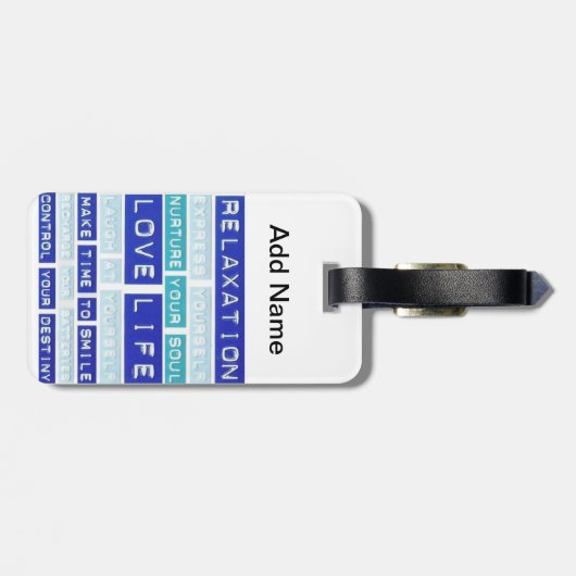 Liefde en ontspan bagagelabel (Achterkant horizontaal)