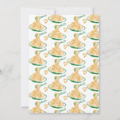 Liefde en pasta handgetekende bruidsdouche kaart (Achterkant)