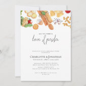 Liefde en Pasta Italiaans Modern Repetitie Diner Kaart (Voorkant)