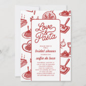 Liefde en Pasta Italiaanse Bruidsdouche Kaart (Voorkant)