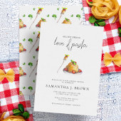 Liefde en Pasta Waterverf Italiaans Vrijgezellenfe Kaart