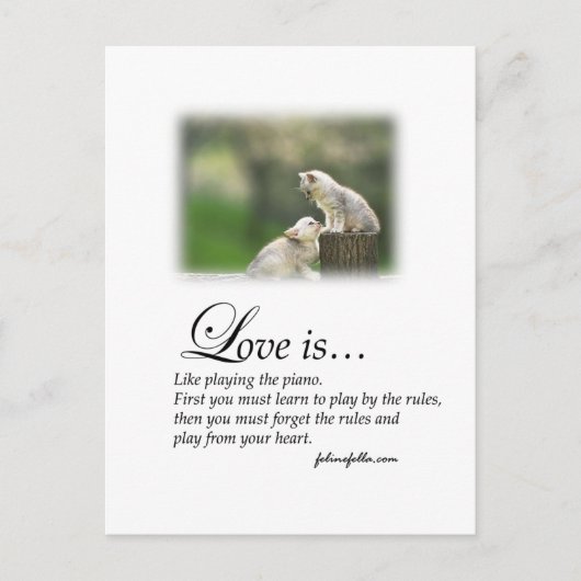 Liefde en Piano Briefkaart (Voorkant)