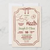 Liefde en Pizza Coquette Italiaanse paar douche Kaart (Voorkant)