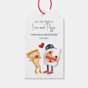 Liefde en Pizza Grappig Huwelijk Cadeaulabel