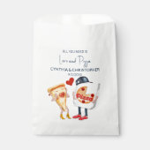 Liefde en pizza grappige bruiloft bedankzakje (Voorkant)