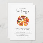Liefde en Pizza Koppel Bruisfeest Uitnodiging Verl (Voorkant / Achterkant)
